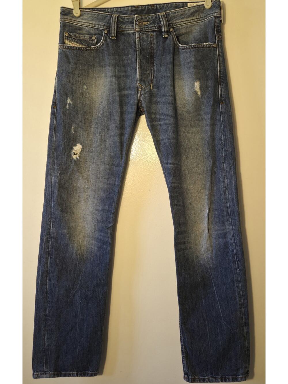 Diesel Safado Jeans Mens 30x30 Regular Slim Straight Button Fly 0RBE4 (34x31)